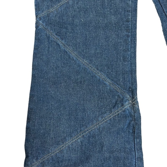 DKNY Wide Leg Jeans W/Gold Zig Zag Threading Sz.6 - Picture 3 of 16